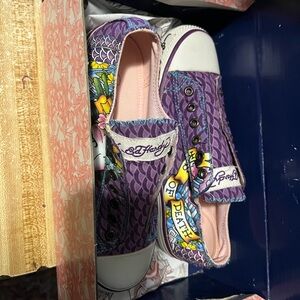 Ed Hardy Women's Purple and Multicolor Sneakers